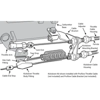 Automatic Transmission Black Braided Stainless Kickdown Kit Carburettor GM TH350 Kit