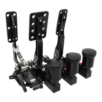 Racing Hydraulic Pedals Box, Lightweight Aluminium, Floor Mount, Brake, Clutch, Accelerator Pedal with .750" Bore Master Cylinders, Black, Kit