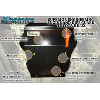 Engine/Diff Guard and Rated Recovery Point Suitable For Toyota Hilux 2005-15 (Kit)-Bash Plate Kit