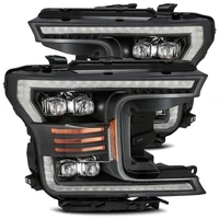18-19 Ford F-150 NOVA LED Proj Headlights Plank Style Matte Black w/Activ Light/Seq Signal
