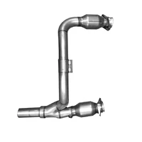 07-11 Jeep 3.8 V6 Long Tube Exhaust Headers And Y Pipe And Converters - 1-5/8 Silver Ceramic