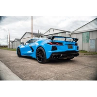 3.0 Inch Cat-Back 4 Valve Dual Rear Exit NPP Exhaust System with Carbon Fiber and Black PVD Flat Cut Tips 20-25 Chevrolet Corvette