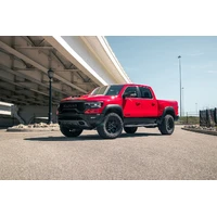 3.0 Inch True Dual Catback Exhaust System with Dual Rear Exit and Flat Cut 5.0 Inch Gunmetal PVD Tips 21-24 Dodge RAM TRX 144.6 Inch Wheel Base