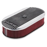 Air Cleaner Elite II Oval Single 4-Bbl Carb 2 5In Red Element Polished