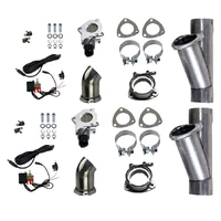 2.25in Alum Mild Steel Electronic Dual Slip Fit Exhaust Cutout w/Band Clamps