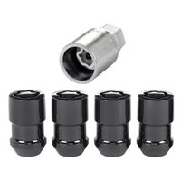 Wheel Lock Nut Set - 4pk. (Cone Seat) M12X1.5 / 19mm & 21mm Dual Hex / 1.46in. Length - Black