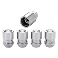 Wheel Lock Nut Set - 4pk. (Cone Seat) M12X1.5 / 19mm & 21mm Dual Hex / 1.28in. L - Chrome