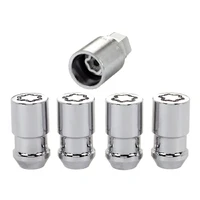 Wheel Lock Nut Set - 4pk. (Cone Seat) 1/2-20 / 3/4 & 13/16 Dual Hex / 1.66in. Length - Chrome