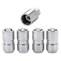 Wheel Lock Nut Set - 4pk. (Cone Seat) M14X1.5 / 21mm & 22mm Dual Hex / 1.639in. L - Chrome