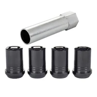 Wheel Lock Nut Set - 4pk. (Tuner / Cone Seat) M12X1.25 / 13/16 Hex / 1.24in. Length - Black