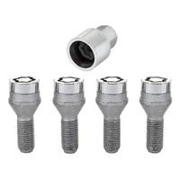 Wheel Lock Bolt Set - 4pk. (Cone Seat) M12X1.5 / 17mm Hex / 25.5mm Shank Length - Chrome