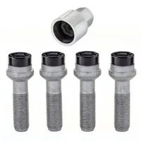 Wheel Lock Bolt Set - 4pk. (Radius Seat) M14X1.5 / 17mm Hex / 45.0mm Shank Length - Black