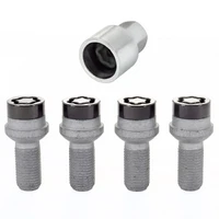 Wheel Lock Bolt Set - 4pk. (Radius Seat) M14X1.5 / 17mm Hex / 27.0mm Shank Length - Black