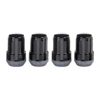 SplineDrive Lug Nut (Cone Seat) M12X1.5 / 1.24in. Length (4-Pack) - Black (Req. Tool)