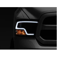 09-18 RAM 1500 LED Halo Projector Headlights- Black Housing (Clear Lens)
