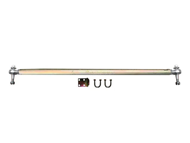 A single solid bar heim joint draglink with brackets on a plain white background