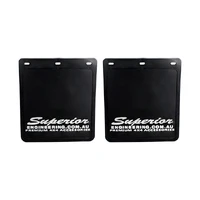 Rubber Mudflaps Small 250mm x 230mm - White Logo (Pair)