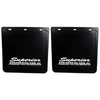 Rubber Mudflaps Medium 280mm x 280mm - White Logo (Pair)