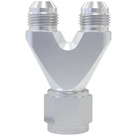 U-Block -8AN Inlet and -6AN Straight Outlets - Blue