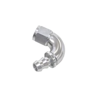 510 Series Full Flow Tight Radius Push Lok 120 Deg Hose End -4AN - Blue