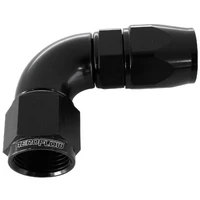 90 Deg -8AN Full Flow Teflon Hose End - Black - 1 Piece