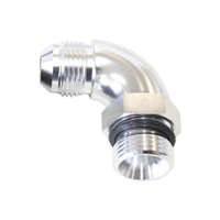 90 Deg -20ORB To -20AN Full Flow Adapter W/Jam Nut - Blue
