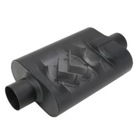 Muffler 3.00in Black Compact Flow Chamber II Centre Inlet To 3.00in Centre Outlet 9.75" x 13" x 4" body
