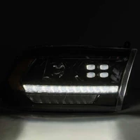 09-18 Dodge Ram 2500HD LUXX LED Proj Headlights Plank Style Black w/Seq Signal/Smoked DRL