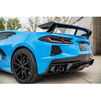3.0 Inch Cat-Back 4 Valve Dual Rear Exit NPP Exhaust System with Carbon Fiber and Black PVD Flat Cut Tips 20-25 Chevrolet Corvette