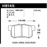 Acura / Honda / Suzuki DTC-30 Race Rear Brake Pads