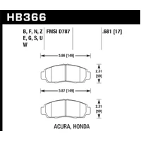 02-03 Acura CL 3.2L Base OE Incl.Shims Front ER-1 Brake Pads