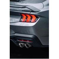 2024+ Ford Mustang 5.0L T304 SS 3in Cat-Back Exhaust w/ Quad Carbon Fiber Tips (Valve Delete)