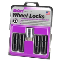 Wheel Lock Nut Set - 4pk. (Cone Seat Duplex) 9/16-18 / 7/8 Hex / 2.5in. Length - Black