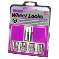 Wheel Lock Nut Set - 4pk. (Cone Seat) M12X1.5 / 19mm & 21mm Dual Hex / 1.28in. L - Chrome