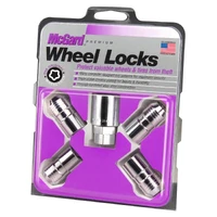 Wheel Lock Nut Set - 4pk. (Cone Seat) M14X1.5 / 21mm & 22mm Dual Hex / 1.639in. L - Chrome
