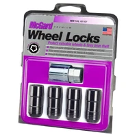 Wheel Lock Nut Set - 4pk. (Cone Seat) M14X1.5 / 21mm & 22mm Dual Hex / 1.965in. L - Black