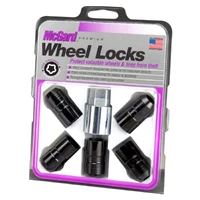 Wheel Lock Nut Set - 5pk. (Cone Seat) M14X1.5 / 22mm Hex / 1.639in OAL - Black