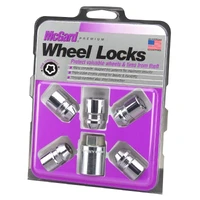 Wheel Lock Nut Set - 5pk. (Cone Seat) M12X1.25 / 3/4 Hex / 1.28in. Length - Chrome