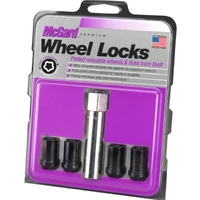 Wheel Lock Nut Set - 4pk. (Tuner / Cone Seat) M12X1.25 / 13/16 Hex / 1.24in. Length - Black