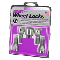 Wheel Lock Bolt Set - 4pk. (Cone Seat) M12X1.5 / 17mm Hex / 25.5mm Shank Length - Chrome