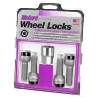 Wheel Lock Bolt Set - 4pk. (Radius Seat) M14X1.5 / 17mm Hex / 45.0mm Shank Length - Black