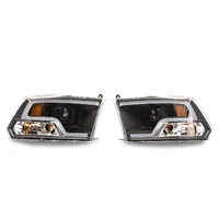 09-18 RAM 1500 LED Halo Projector Headlights- Black Housing (Clear Lens)