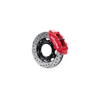 69-89 Porsche 911 Front Superlite Brake Kit 3.5in MT Drilled & Slotted Face - Red