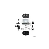 Compact Tandem M/C - 1.12in Bore w/RH Bracket and Valve - Ball Burnished