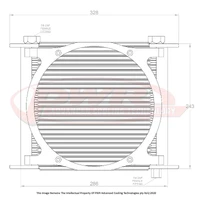 Engine Oil Cooler - Plate and Fin 280 x 256 x 37mm 28 Row