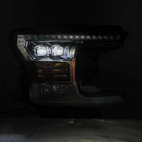 18-19 Ford F-150 NOVA LED Proj Headlights Plank Style Matte Black w/Activ Light/Seq Signal