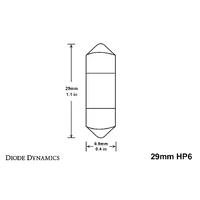 29mm HP6 LED Bulb Cool White Pair