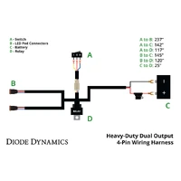 Heavy Duty Dual Output 3-way 4-pin Wiring Harness