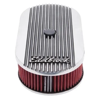 Air Cleaner Elite II Oval Single 4-Bbl Carb 2 5In Red Element Polished
