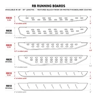 RB20 Running Boards - Bedliner - 87in